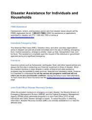 Disaster Assistance for Individuals and Households - Emergency ...
