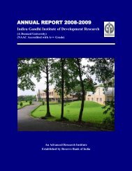 IGIDR Annual Report 2008-2009 - Indira Gandhi Institute of ...