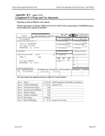 Appendix B-3 (page 1 of 4) Completed W-2 Wage and Tax ... - IMRF