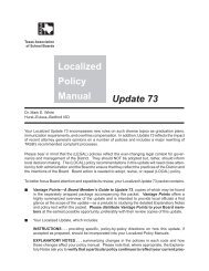 Localized Policy Manual Update 73 - Hurst-Euless-Bedford ISD