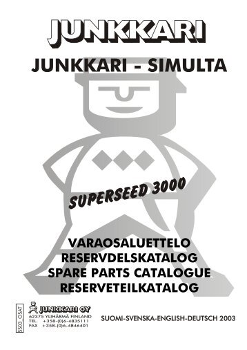 varaosaluettelo reservdelskatalog spare parts catalogue - Junkkari