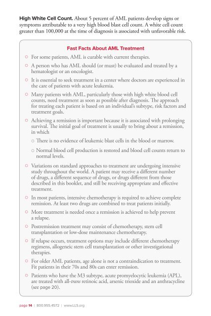 Acute Myeloid Leukemia - The Leukemia & Lymphoma Society