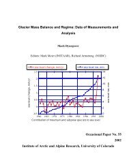 Glacier Mass Balance and Regime: Data of Measurements and ...