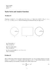 Taylor Series and Analytic Functions â