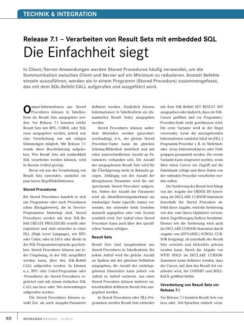 Branchenkompetenz plus Methodik ergibt Erfolg - Midrange Magazin