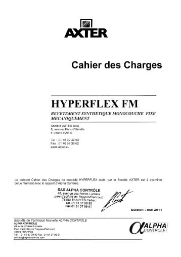 Cahier des Charges HYPERFLEX FM - Axter