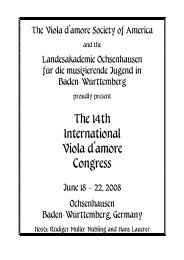 The 14th International Viola d'amore Congress