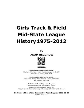 Girls Track & Field Mid-State League History1975-2012 BY ADAM ...