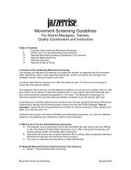 Movement Screening Guidelines - Jazzercise
