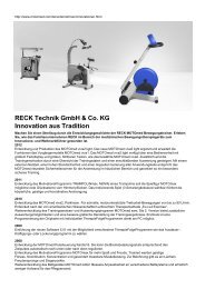 RECK Technik GmbH & Co. KG Innovation aus Tradition - MOTOmed