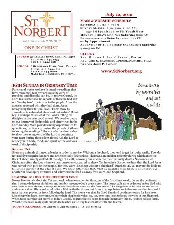 July 22, 2012 - St. Norbert
