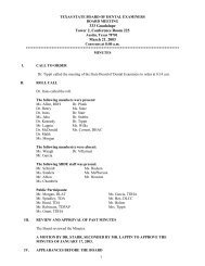 STATE BOARD OF DENTAL EXAMINERS - Texas State Board of ...