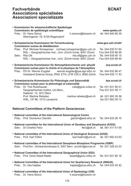 Geoscience Switzerland - Platform Geosciences, SCNAT