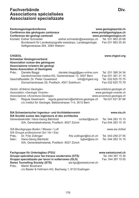 Geoscience Switzerland - Platform Geosciences, SCNAT