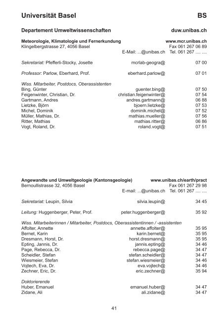 Geoscience Switzerland - Platform Geosciences, SCNAT