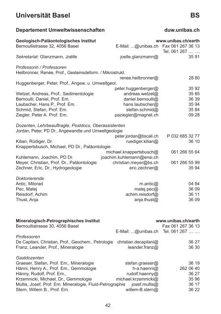 Geoscience Switzerland - Platform Geosciences, SCNAT