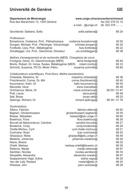 Geoscience Switzerland - Platform Geosciences, SCNAT