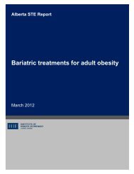 Bariatric treatments for adult obesity - Institute of Health Economics