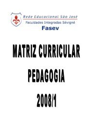 MATRIZ CURRICULAR DO CURSO DE PEDAGOGIA - FAE