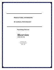 predoctoral internships in clinical psychology - Holland Bloorview ...