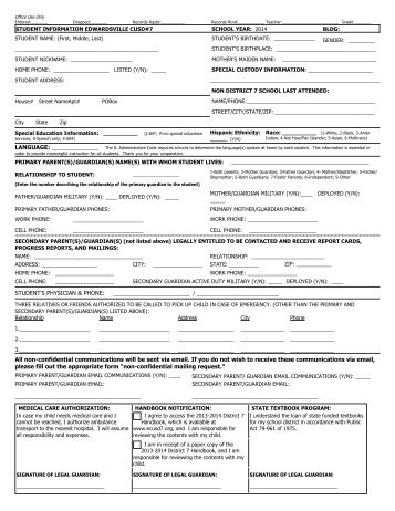 Registration Forms - Edwardsville School District 7