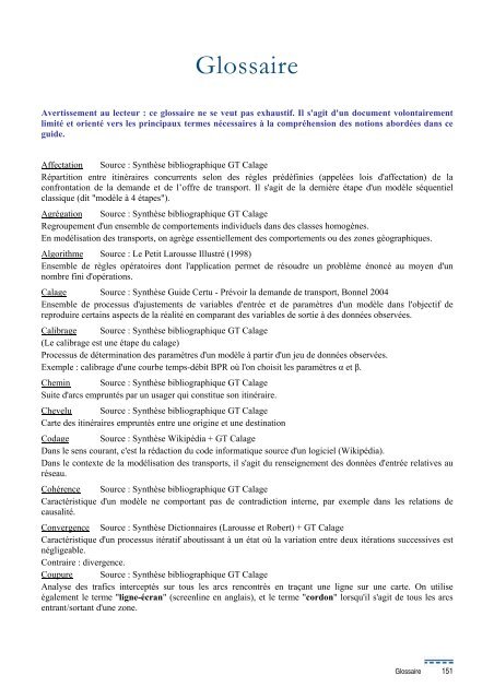 Calage et validation des modÃ¨les de trafic - SÃ©tra