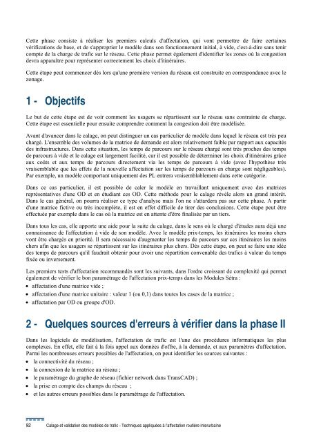 Calage et validation des modÃ¨les de trafic - SÃ©tra