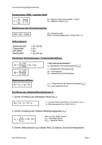 Bestimmung des Einwohnerwertes - Zimmermann-felix.de