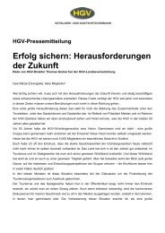 HGV-Pressemitteilung Erfolg sichern: Herausforderungen der Zukunft