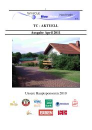 AKTUELL Ausgabe April 2011 - Tennisclub Blau-Weiß Horchheim e ...