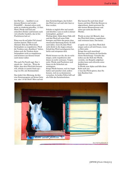 Artikel Trail & Ride Magazin - Von gesunden Pferden lernen