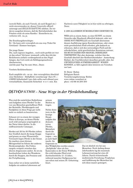 Artikel Trail & Ride Magazin - Von gesunden Pferden lernen