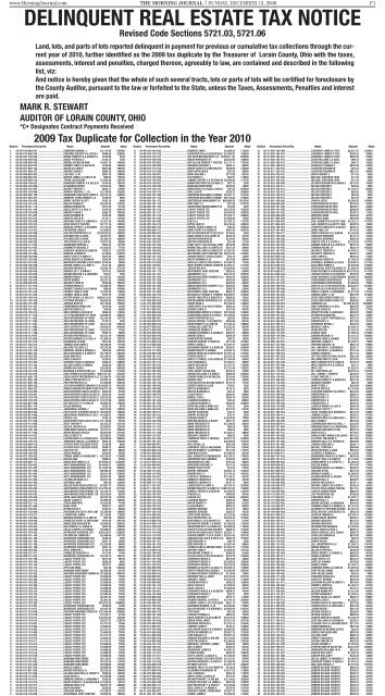 DELINQUENT REAL ESTATE TAX NOTICE - LorainCounty.com