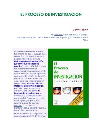 EL PROCESO DE INVESTIGACION