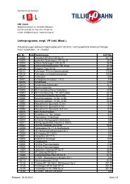Tillig H0 Verkaufspreisliste 2012 - auf kml-log