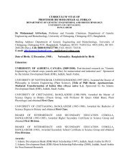 curriculum vitae of professor dr mohammad al-forkan - Science ...