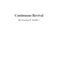 Continuous Revival by Norman Grubb - PinPoint Evangelism