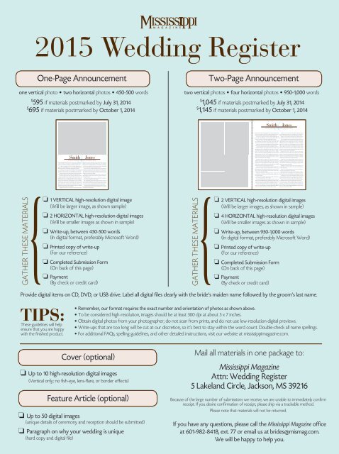 Wedding Register Submission Guide Mississippi Magazine