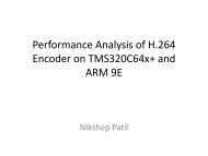 Performance Analysis of H.264 Encoder on TMS320C64x+ and ...