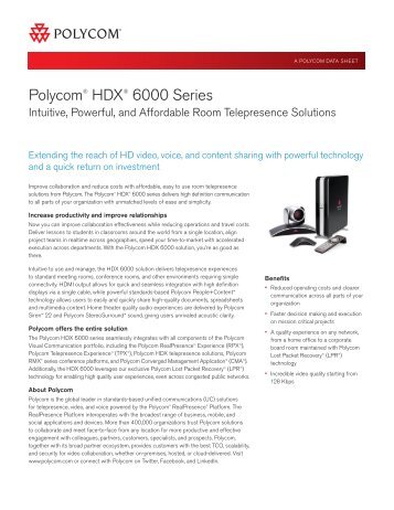 Polycom HDX 6000 Data Sheet - WIT