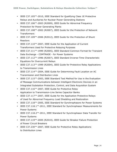 IEEE Power, Switchgear, Substations & Relays Standards Collection ...