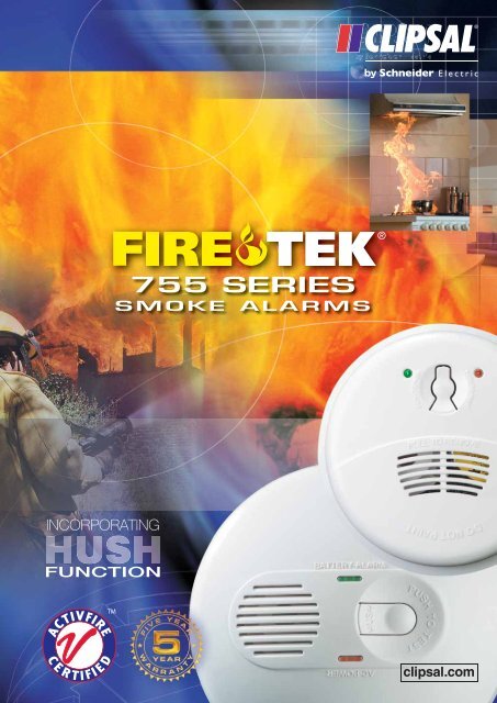 Firetek 755 Series Smoke Alarms, 19771 (2145 KB - Clipsal