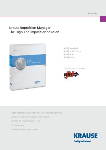 Krause Imposition Manager The High-End imposition solution