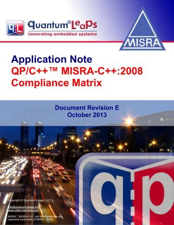 QP/C++ MISRA-C++:2008 Compliance Matrix - Quantum Leaps