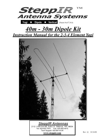 40/30M Dipole Manual - SteppIR