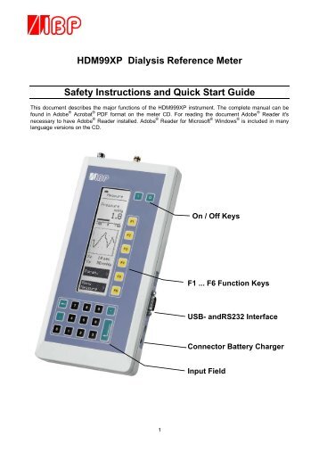 HDM99XP Dialysis Reference Meter Safety ... - IBP Medical