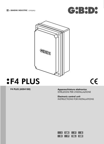 Handleiding elektronische besturing F4 Plus - GiBiDi