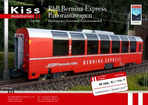 RhB Bernina-Express Panoramawagen - Kiss Modellbahnen