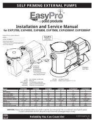 Installation and Service Manual - EasyPro Pond Products