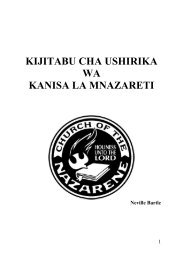 Utumishi Katika Kanisa la Mnazareti - Church of the Nazarene Africa ...